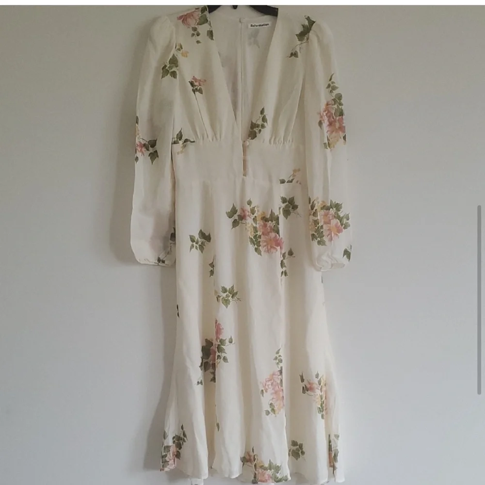 REFORMATION LORNE FLORAL LONG SLEEVE MIDI DRESS, SIZE:10 - Picture 4 of 7